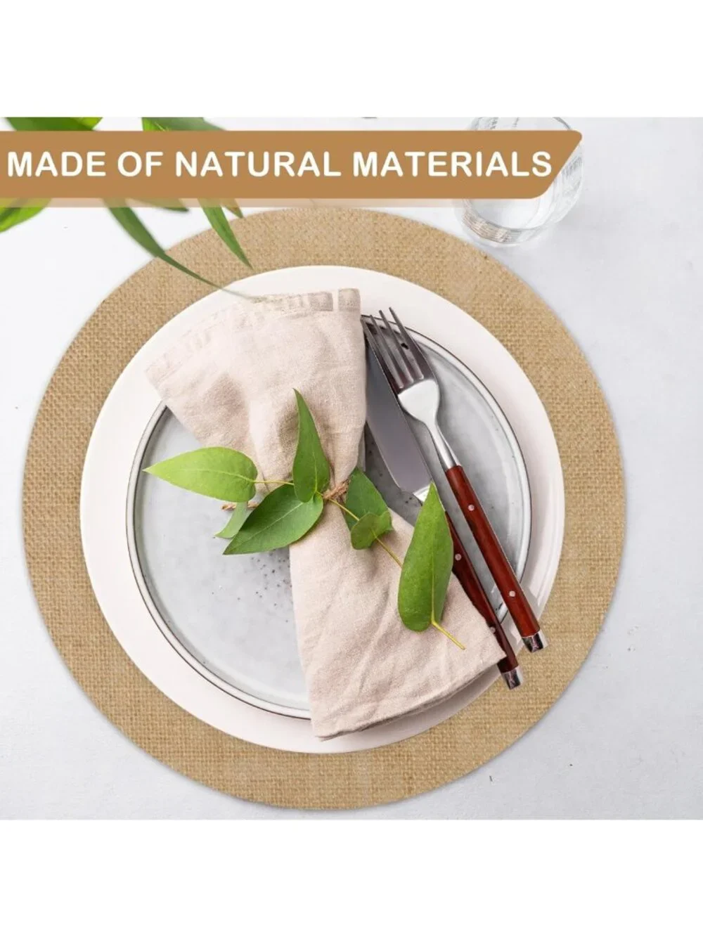 120 PCS Round Jute Placemats | 11.8
